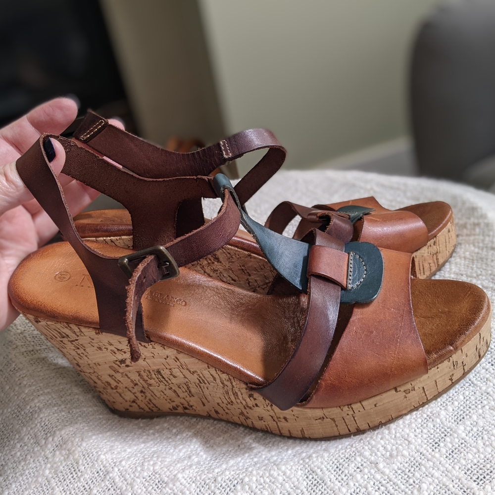 NB Leather Wedge Sandals, Spain